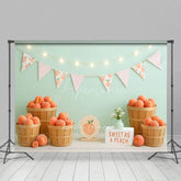 Aperturee - Aperturee Sweet As A Peach Fresh Photo Cake Smash Backdrop